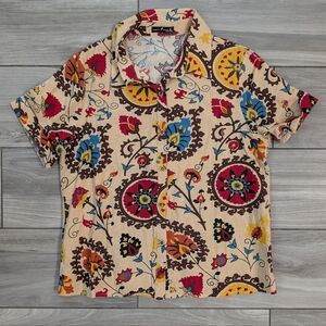 Emory Rose Cropped Button Up Shirt